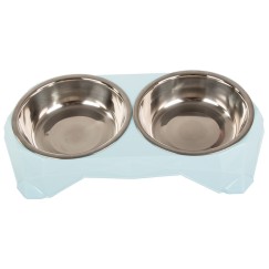 Miska podwójna dla psa kota metalowa 350ml x 2