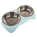 Miska podwójna dla psa kota metalowa 350ml x 2