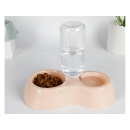Bol double avec distributeur d'eau pour chien chat

