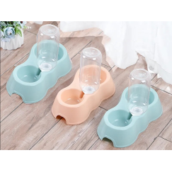 Bol double avec distributeur d'eau pour chien chat
