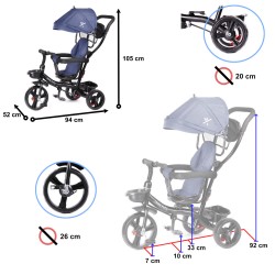 Tricycle Trike Fix bleu marine