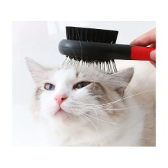 Brosse poils de chien chat doux double face
