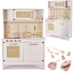 Cuisine rétro en bois MDF pour enfants avec accessoires