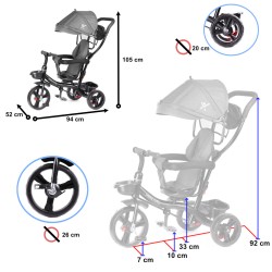 Tricycle Trike Fix bleu Gris