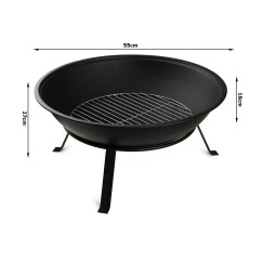 Palenisko ogrodowe duże pogrzebacz stojak ruszt grill ognisko 55 kociołek