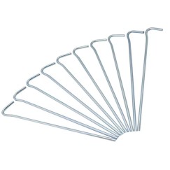 Sardine pour tente acier 31cm 10 pièces crochet et lampe; épingles à boucle