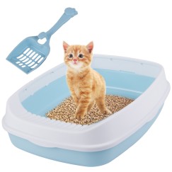 bac à litière pour chat ouvert avec cadre toilette pour litière + pelle grand