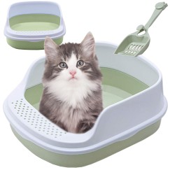 Bac à litière pour chat ouvert avec cadre soldna pour la litière + grande pelle
