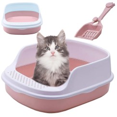 Bac à litière pour chat ouvert avec cadre soldna pour la litière + grande pelle
