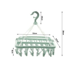 Suszarka na skarpetki bieliznę ubrania wieszak wisząca 32x klipsy zestaw