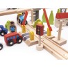 Circuit train en bois + rails 70 elements