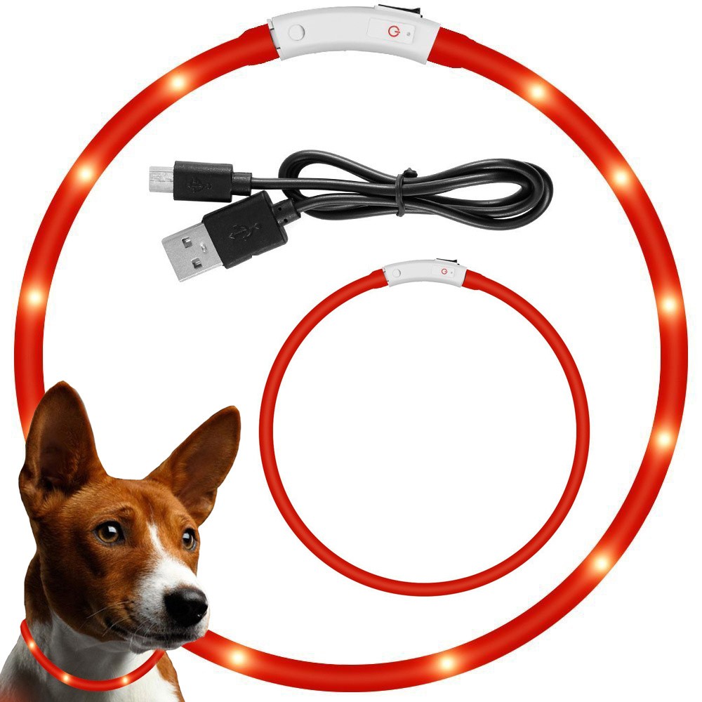 Obroża świecąca led dla psa i kota wodoodprna regulowana regulacja 47cm usb Obroża świecąca led dla psa i kota wodoodprna regulowana regulacja 47cm usb