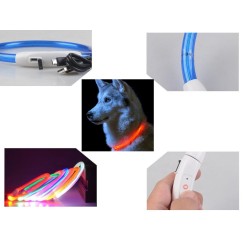 Obroża świecąca led dla psa i kota wodoodprna regulowana regulacja 47cm usb
