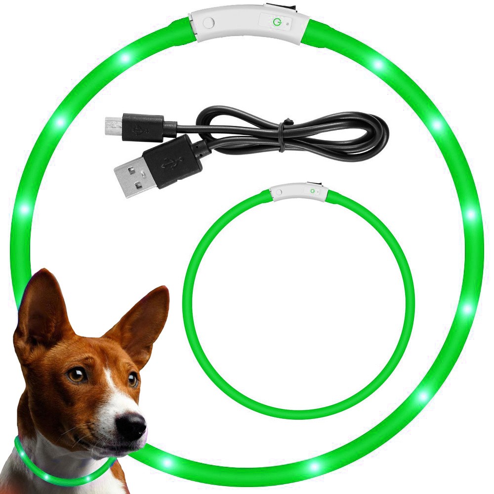 Obroża świecąca led dla psa i kota wodoodprna regulowana regulacja 47cm usb Obroża świecąca led dla psa i kota wodoodprna regulowana regulacja 47cm usb