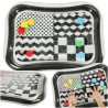 Tapis gonflable d'eau sensoriel contraste noir et blanc motifs 65cm x 50cm