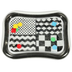 Tapis gonflable d'eau sensoriel contraste noir et blanc motifs 65cm x 50cm