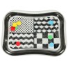 Tapis gonflable d'eau sensoriel contraste noir et blanc motifs 65cm x 50cm