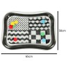 Tapis gonflable d'eau sensoriel contraste noir et blanc motifs 65cm x 50cm