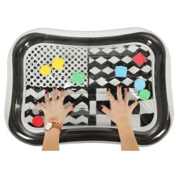 Tapis gonflable d'eau sensoriel contraste noir et blanc motifs 65cm x 50cm