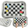 Tapis gonflable d'eau sensoriel contraste noir et blanc échiquier 65cm x 50cm