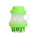 Brosse en silicone pour chien et chat avec distributeur de savon liquide
