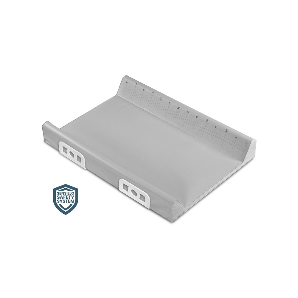 MATELAS À LANGER RIGIDE AVEC SYSTÈME DE SÉCURITÉ - GRIS
