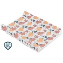 MATELAS À LANGER RIGIDE AVEC SYSTÈME DE SÉCURITÉ - FLEURS DE JARDIN PLATINE 70 CM

