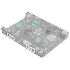 MATELAS À LANGER RIGIDE AVEC SYSTÈME DE SÉCURITÉ 70 CM - GRIS FLORAL
