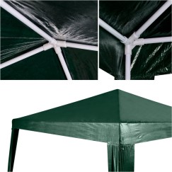 Tente de fête de pavillon de belvédère commercial vert 2,5 x 2,5 m
