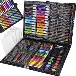 Ensemble valise  peinture coloriage 168 pièces, noir