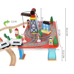 Chemin de fer en bois - train alimenté par batterie