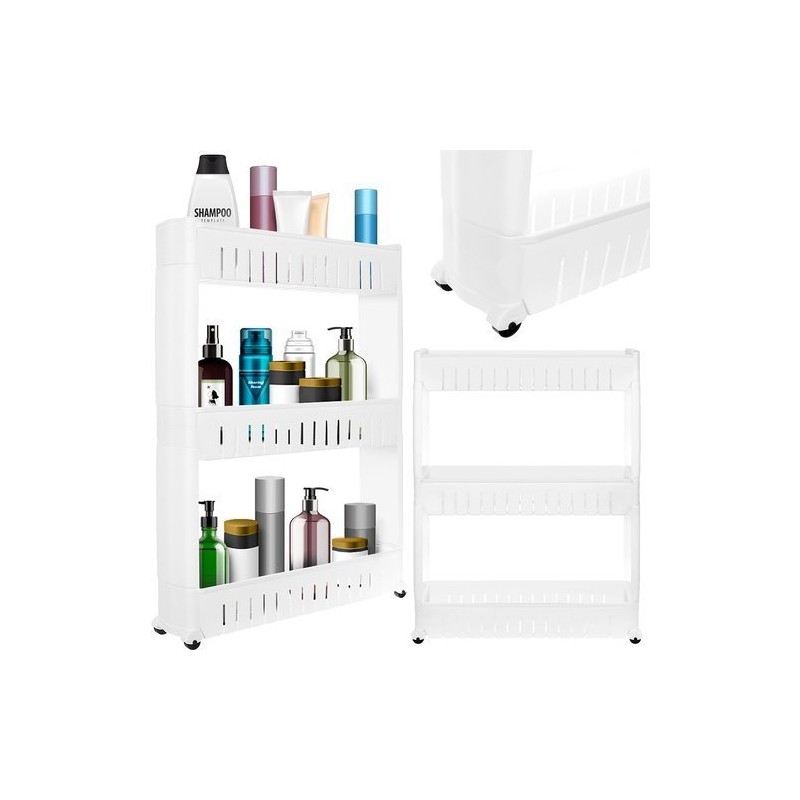 Etagère de cuisine mobile sur roulettes, blanche Etagère de cuisine mobile sur roulettes, blanche