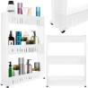 Etagère de cuisine mobile sur roulettes, blanche