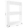 Etagère de cuisine mobile sur roulettes, blanche