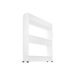 Etagère de cuisine mobile sur roulettes, blanche