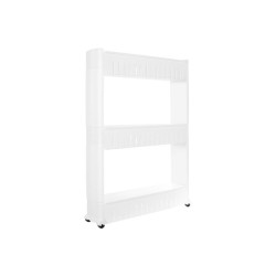 Etagère de cuisine mobile sur roulettes, blanche