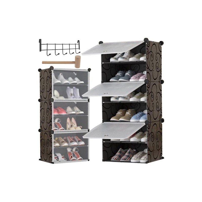 Meuble Range-chaussures modulable - 6 niveaux 12 paires 93X31X44 cm