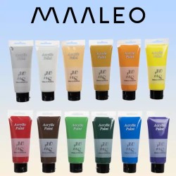 Peintures acryliques 12 pcs. 100ml Maaleo 20424