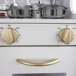 Cuisine pour enfant en bois  XL + SONS + LUMIÈRE + ACCESSOIRES Gris
