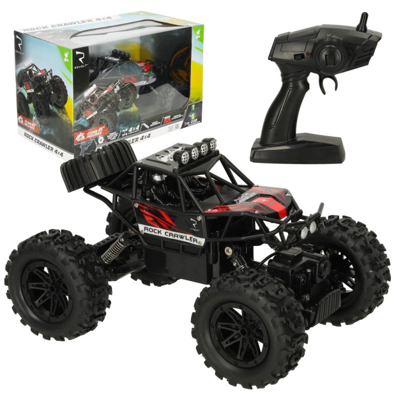 Voiture télécommandée RC REVOLT TG1021 Rock Crawler 4x4 Off-Road Grandes roues Amortissement 2.4GHz Escalade
