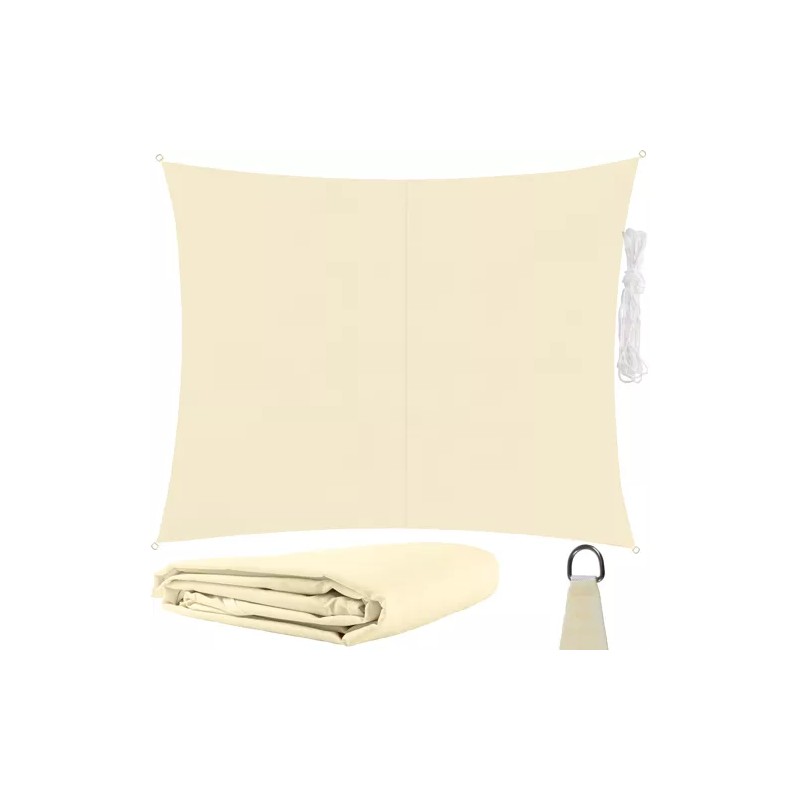 Voile d'ombrage 3x2m - beige