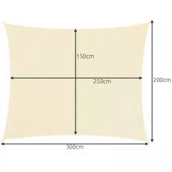 Voile d'ombrage 3x2m - beige