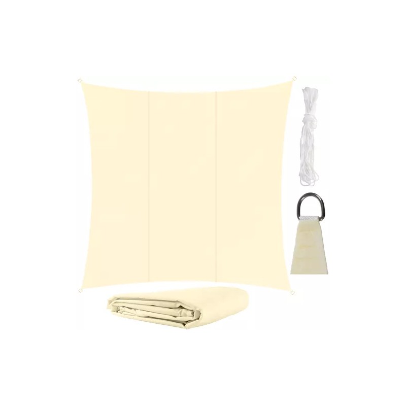 Voile d'ombrage 3,6x3,6m Beige