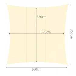 Voile d'ombrage 3,6x3,6m Beige