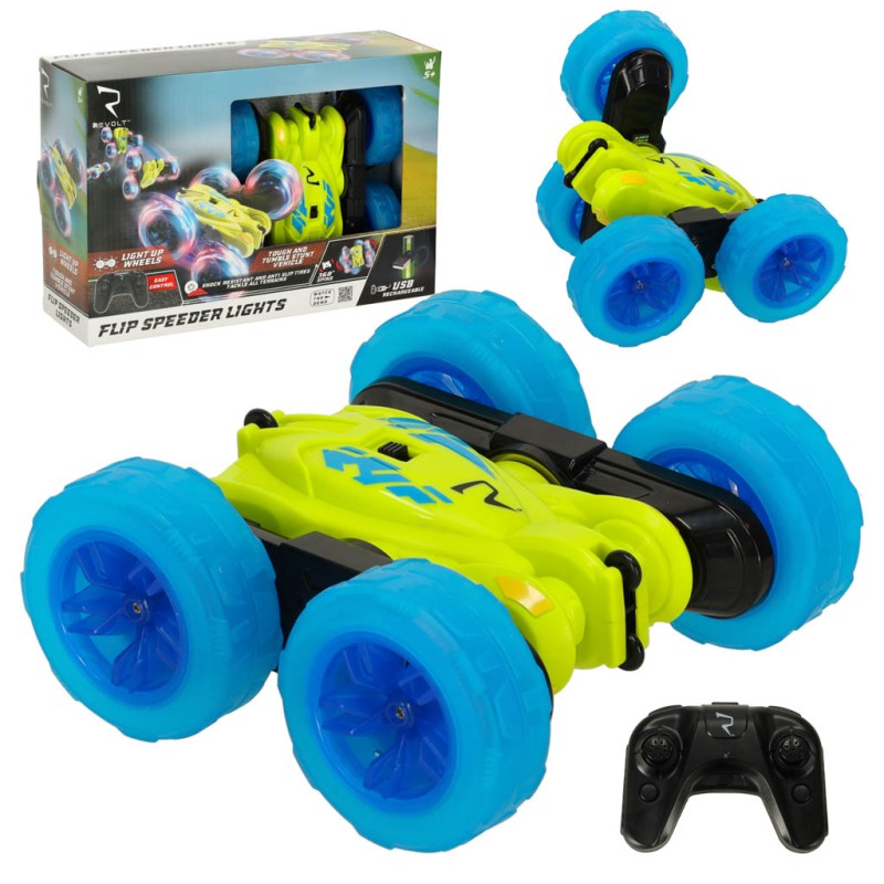 RC Revolt Flip Speeder remote control car glowing wheels RC Revolt Flip Speeder remote control car glowing wheels