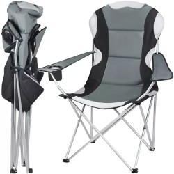Chaise de pêche noire et grise 23674
