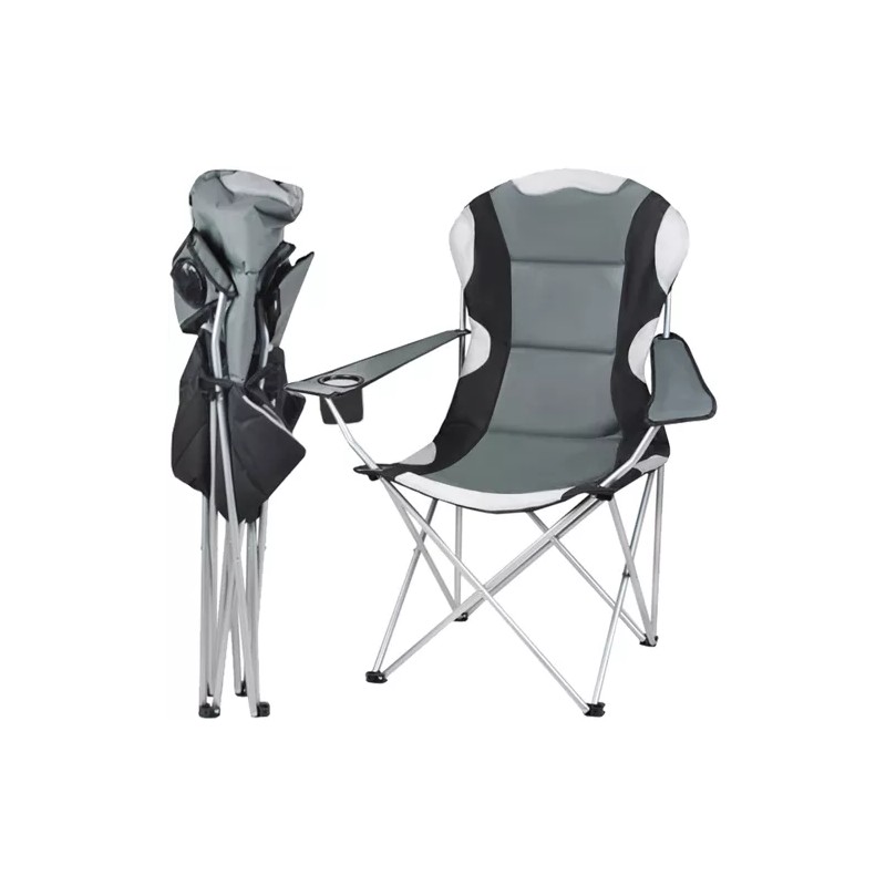 Chaise de pêche noire et grise 23674