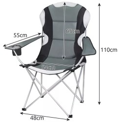 Chaise de pêche noire et grise 23674