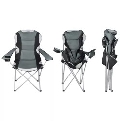 Chaise de pêche noire et grise 23674
