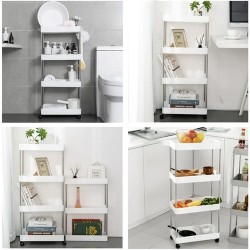 Desserte étagère cuisine/salle de bain sur roulettes Ruhhy 24291